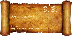 Doma Baldvin névjegykártya